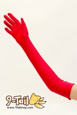 ถุงมือผ้า ยาวถึงศอก (52 cm) สีแดง
